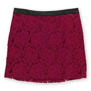 Kensie Magenta Lace Overlay Mini Skirt, Sz 10 NWT